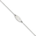 Sterling Silver Children's ID with Heart Bracelet