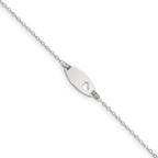 Sterling Silver Children's ID with Heart Bracelet