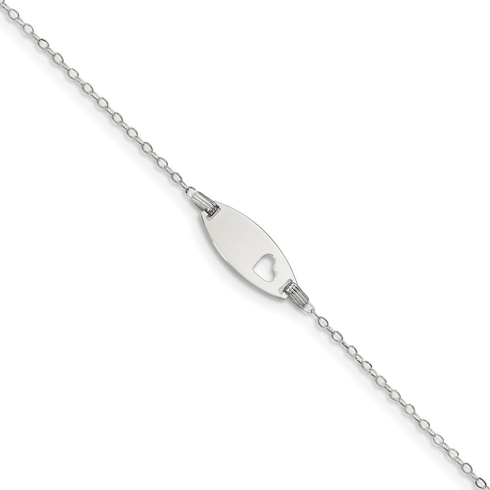 Sterling Silver Children's ID with Heart Bracelet