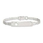 Sterling Silver Baby ID with Cut-out Heart Bracelet
