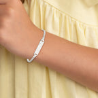 Sterling Silver Baby ID with Heart Bracelet