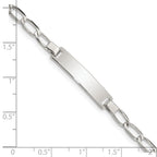 Sterling Silver Polished Engraveable Childrens ID Bracelet