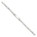 Sterling Silver Engraveable Childrens ID on Figaro Link Bracelet
