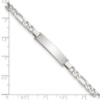 Sterling Silver Engraveable Childrens ID on Figaro Link Bracelet