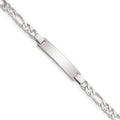Sterling Silver Engraveable Childrens ID on Figaro Link Bracelet