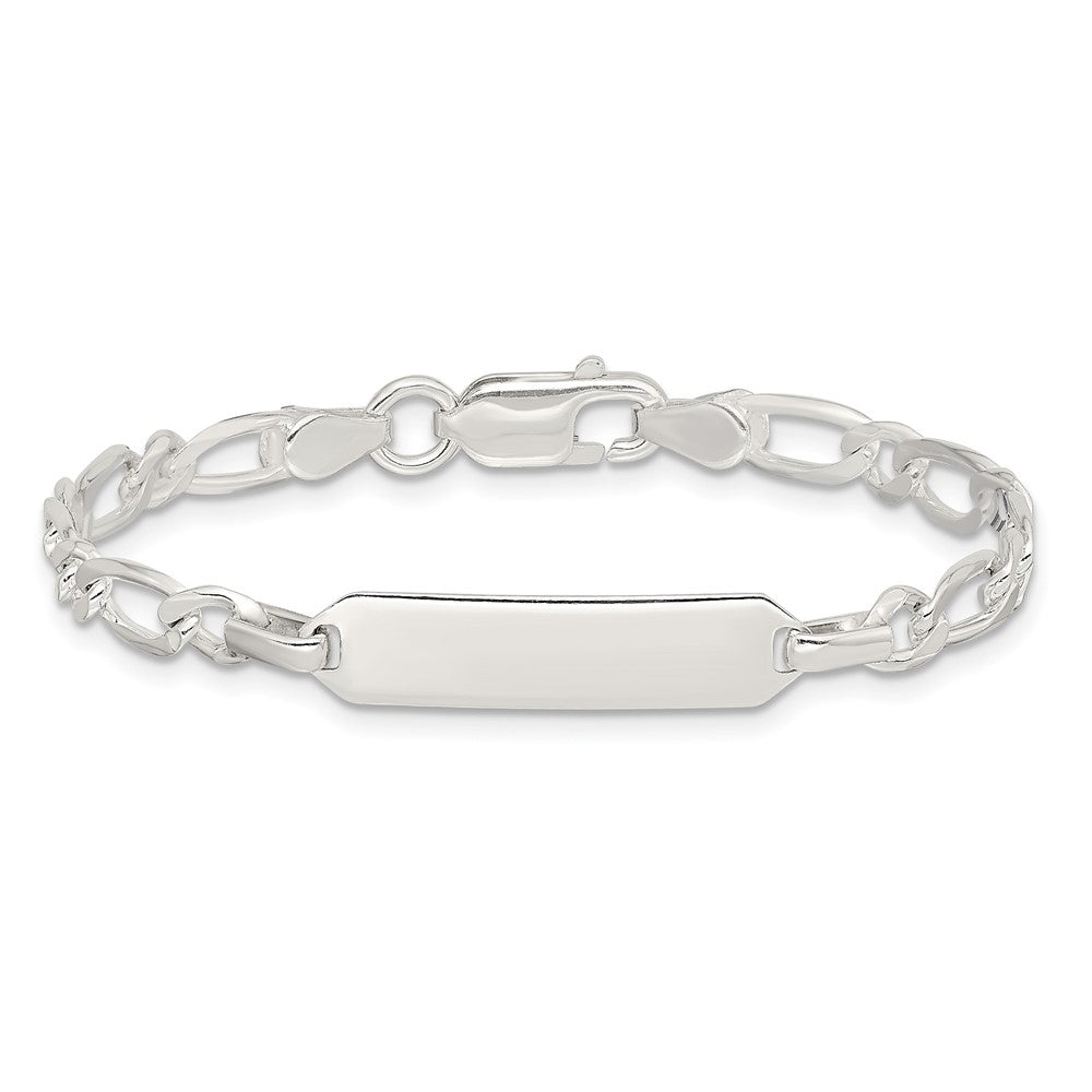 Sterling Silver 6inch Polished Engraveable Childrens ID Bracelet