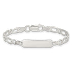 Sterling Silver 6inch Polished Engraveable Childrens ID Bracelet