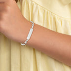 Sterling Silver Polished Engraveable Childrens ID Bracelet