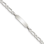 Sterling Silver Polished Engraveable Childrens ID Bracelet