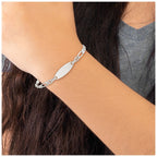 Sterling Silver Polished Engraveable 5in Plus 1in EXT Childrens ID Bracelet