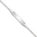 Sterling Silver Engraveable Childrens ID on Figaro Link Bracelet