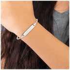 Sterling Silver Engraveable Childrens ID on Box Chain Bracelet