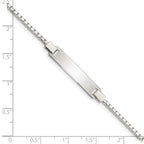 Sterling Silver Engraveable Childrens ID on Box Chain Bracelet