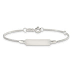 Sterling Silver Childrens 5in Plus 1in EXT ID Curb Link Bracelet