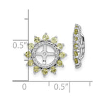 Sterling Silver Rhodium Diam. & Peridot Earring Jacket