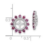 Sterling Silver Rhodium Diam. & Rhodolite Garnet Earring Jacket