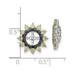 Sterling Silver Rhodium Peridot & Black Sapphire Earring Jacket