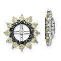 Sterling Silver Rhodium Peridot & Black Sapphire Earring Jacket
