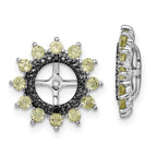 Sterling Silver Rhodium Peridot & Black Sapphire Earring Jacket
