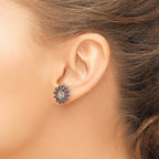 Sterling Silver Rhodium Garnet & Black Sapphire Earring Jacket