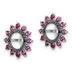 Sterling Silver Rhodium Rhodolite Garnet & Black Sapphire Earring Jacket