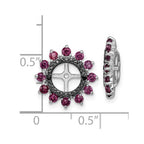 Sterling Silver Rhodium Rhodolite Garnet & Black Sapphire Earring Jacket