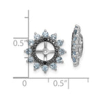 Sterling Silver Rhodium Aquamarine & Black Sapphire Earring Jacket