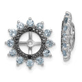Sterling Silver Rhodium Aquamarine & Black Sapphire Earring Jacket