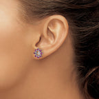 Sterling Silver Rhodium Created Ruby Earring Jacket