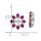 Sterling Silver Rhodium Created Ruby Earring Jacket