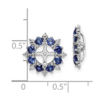 Sterling Silver Rhodium Diam. & Created Sapphire Earring Jacket