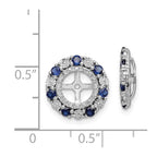 Sterling Silver Rhodium Created Sapphire Earring Jacket