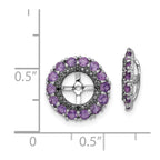 Sterling Silver Rhodium Amethyst & Black Sapphire Earring Jacket