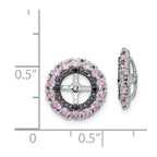 Sterling Silver Rhodium Crted Pink Sapphire & Black Sapphire Earring Jacket
