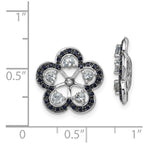 Sterling Silver Rhodium Aquamarine & Black Sapphire Earring Jacket