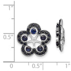 Sterling Silver Rhodium Created Sapphire & Black Sapphire Earring Jacket