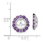 Sterling Silver Rhodium Diam. & Amethyst Earring Jacket