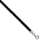 Sterling Silver Rhodium-plated Black Satin Cord Necklace