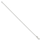 Sterling Silver 1.5mm Beaded Chain Anklet