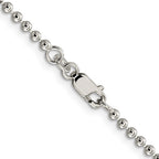 Sterling Silver 2.35mm Beaded Chain