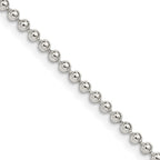 Sterling Silver 2.35mm Beaded Chain