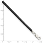 Sterling Silver 3mm Black Leather Necklace