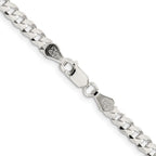Sterling Silver 4.7mm Flat Curb Chain