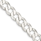 Sterling Silver 11.75mm Flat Curb Chain