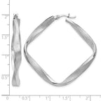 Sterling Silver RH-plated Radiant Essence Twisted Hoop Earrings