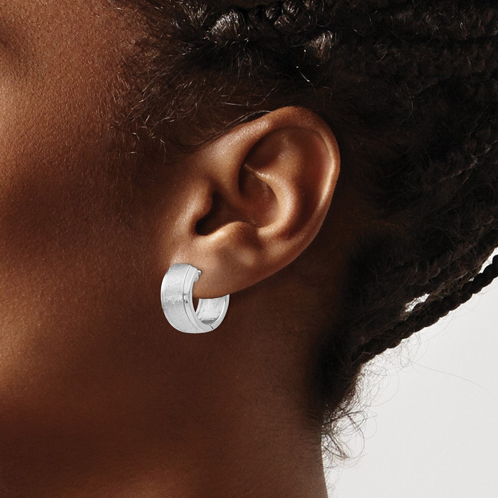 Sterling Silver RH-plated Radiant Essence Hoop Earrings