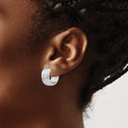 Sterling Silver RH-plated Radiant Essence Hoop Earrings