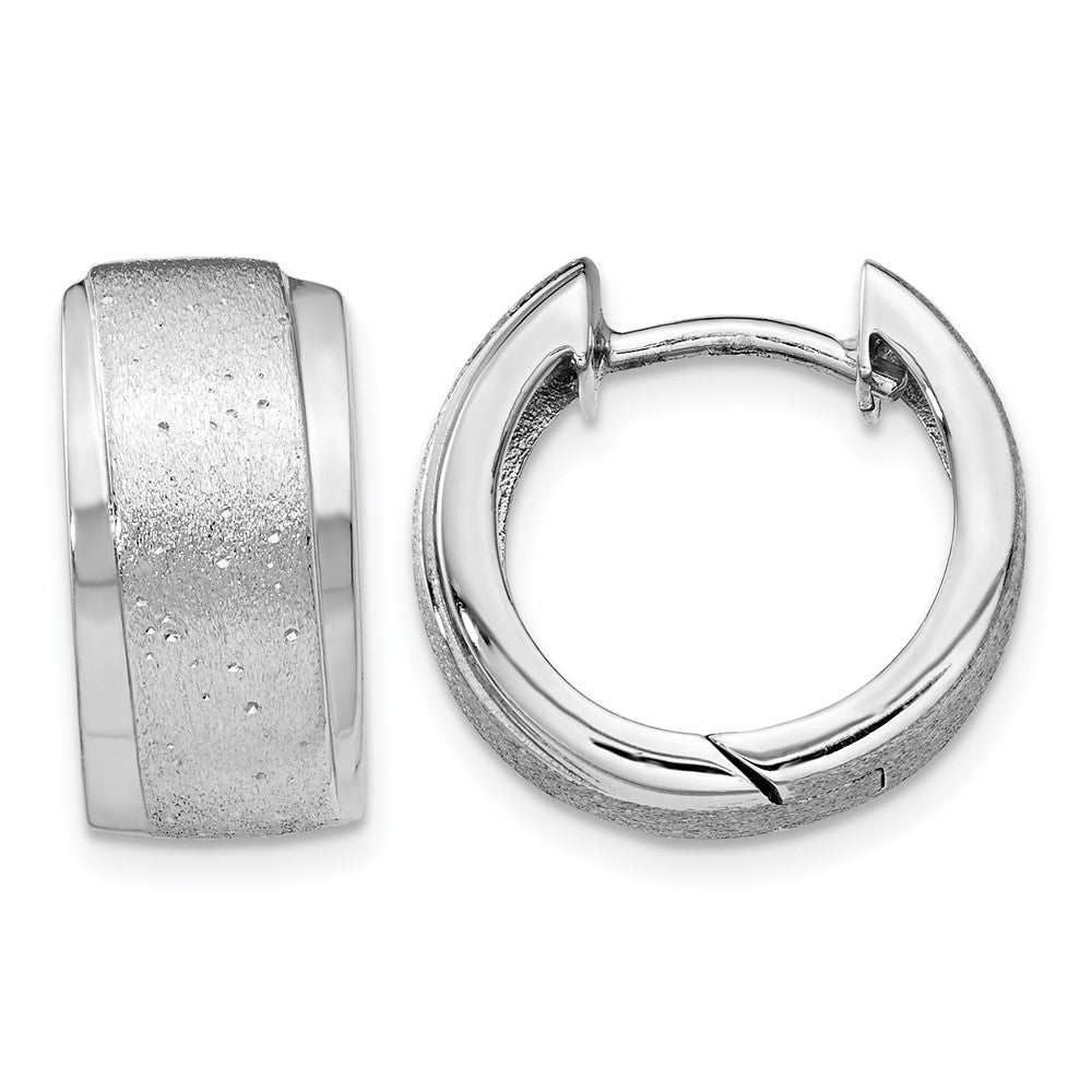 Sterling Silver RH-plated Radiant Essence Hoop Earrings
