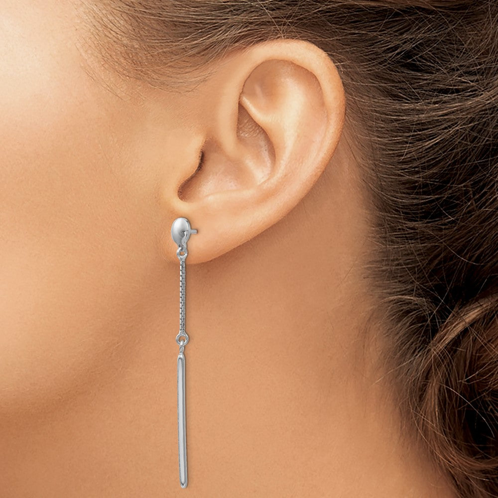 Sterling Silver RH-plated Polished Post Dangle Earrings