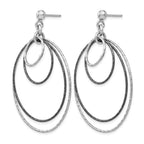 SS and Ruthenium Plated D/C Post Hoop Earrings
